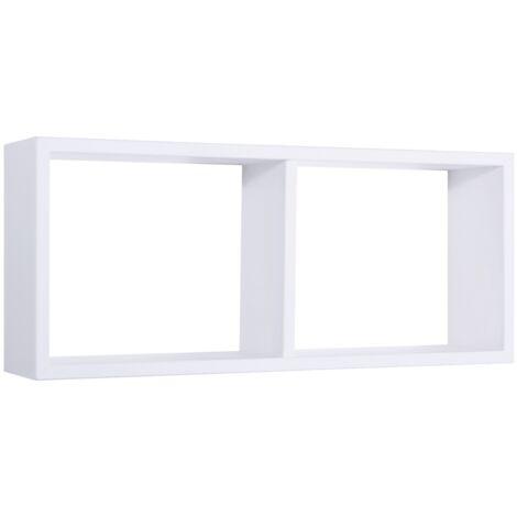 Estante rectangular de pared 2 compartimentos mod. Morgana Blanco