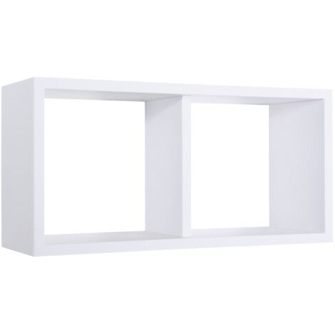 Estante rectangular de pared 2 compartimentos mod. Morgana Maxi Blanco