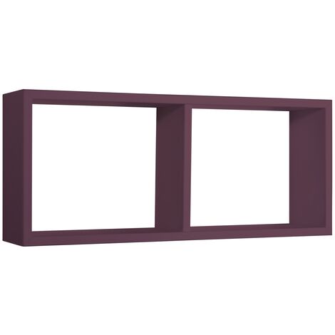 Estante rectangular de pared 2 compartimentos mod. Morgana Violeta berenjena