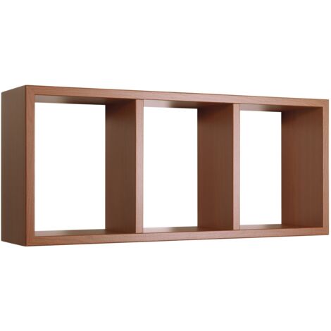 Estante rectangular de pared 3 compartimentos mod. Tristano Cerezo
