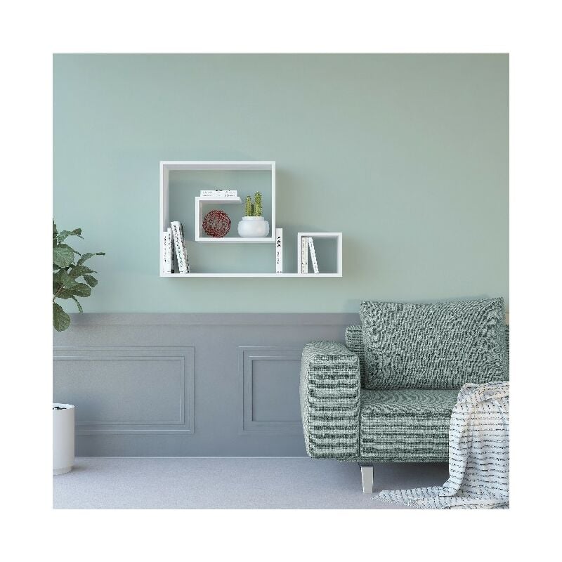 

Estante Shell - Estanteria para libros, en forma de caracol - con estantes - para pared - Blanco en Aglomerado de melamina, 90 x 22 x 57 cm