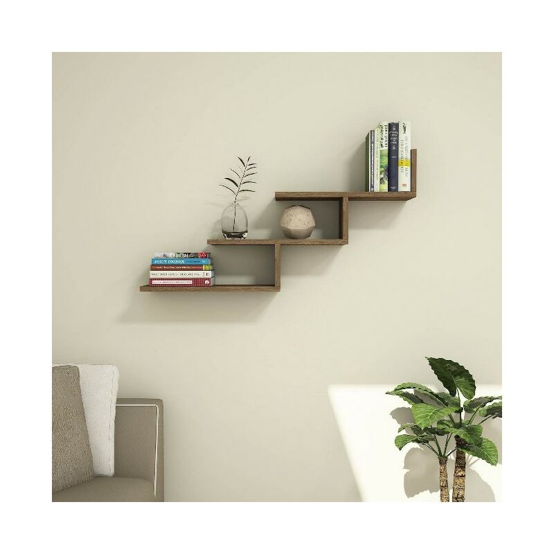 

Estante Support - Flotante, de Pared, para Libros para Salon, Oficina - Nogal, in Aglomerado Melaminico, PVC, 98,2x22x50,4 cm