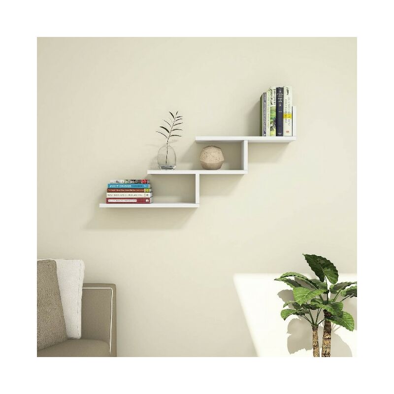 

Estante Support - Flotante, de Pared, para Libros para Salon, Oficina - Blanco, in Aglomerado Melaminico, PVC, 98,2x22x50,4 cm