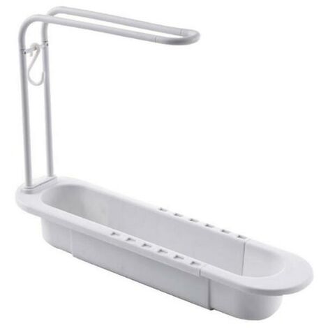 Estante telescópico para fregadero de cocina, escurridor, organizador de jabón, soporte para esponja, toallero, cesta de almacenamiento, accesorios de cocina,White,CHINA