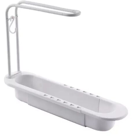 Estante telescópico para fregadero de cocina, escurridor, organizador de jabón, soporte para esponja, toallero, cesta de almacenamiento, accesorios de cocina,White,Israel
