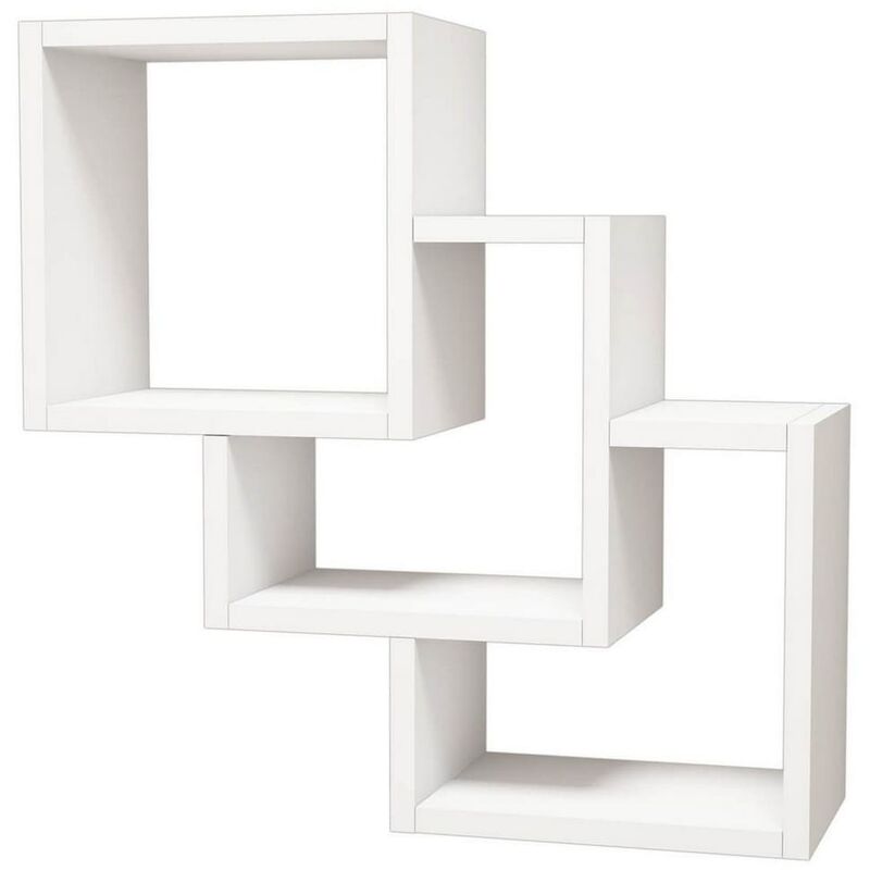 

Home Mania - Homemania Estante de pared Three Box blanco 57,9x19,5x57,7 cm - Blanco