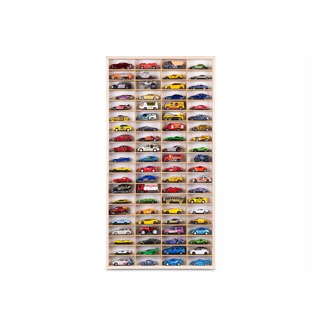 ESTANTE VERTICAL PARA MUELLES DE COCHE 80 ASIENTOS ORGANIZADOR DE MADERA HOT WHEELS