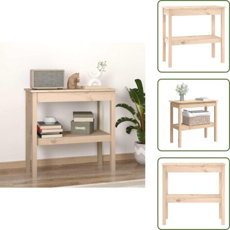 Estante - vidaXL Mesa consola madera maciza de pino 80x40x75 cm - Almacenamiento