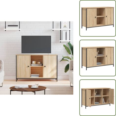 Estante - vidaXL Mueble de TV madera de ingeniería roble Sonoma 100x35x65 cm - Almacenamiento