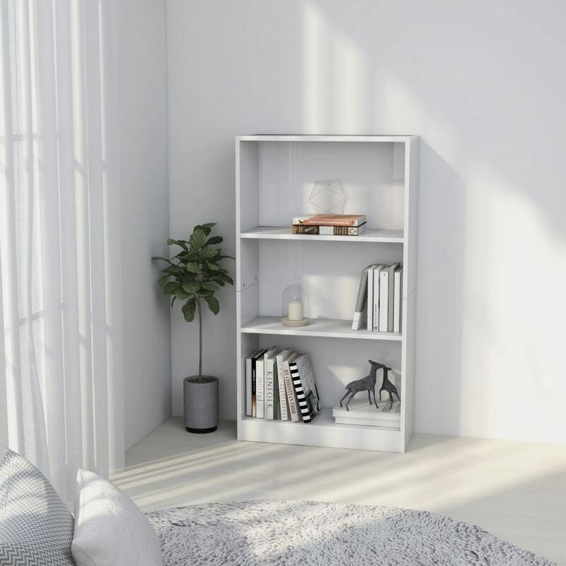 

Estantería 3 niveles aglomerado blanco brillante 60x24x108 cm - Blanco