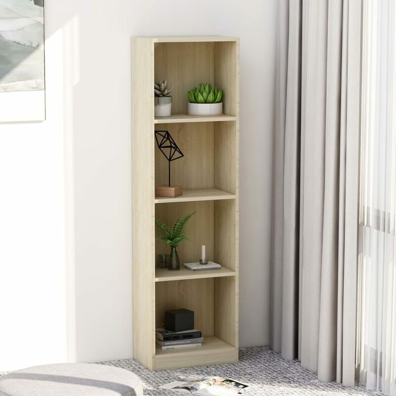 

Estantería 4 niveles aglomerado color roble Sonoma 40x24x142 cm - Marrón