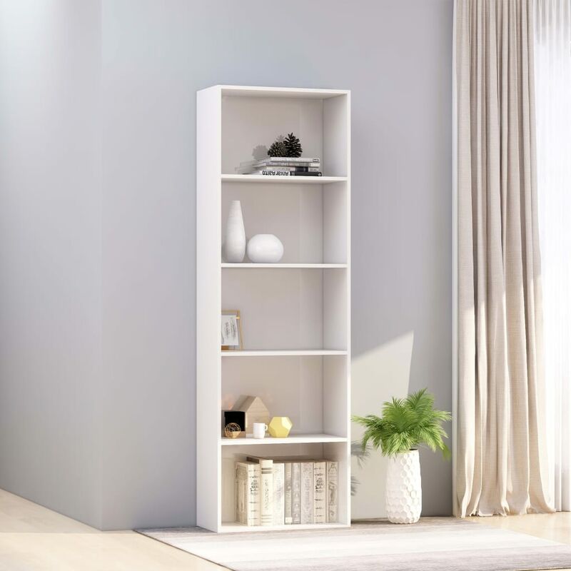 

Estantería 5 niveles aglomerado blanco brillante 60x30x189 cm - Blanco