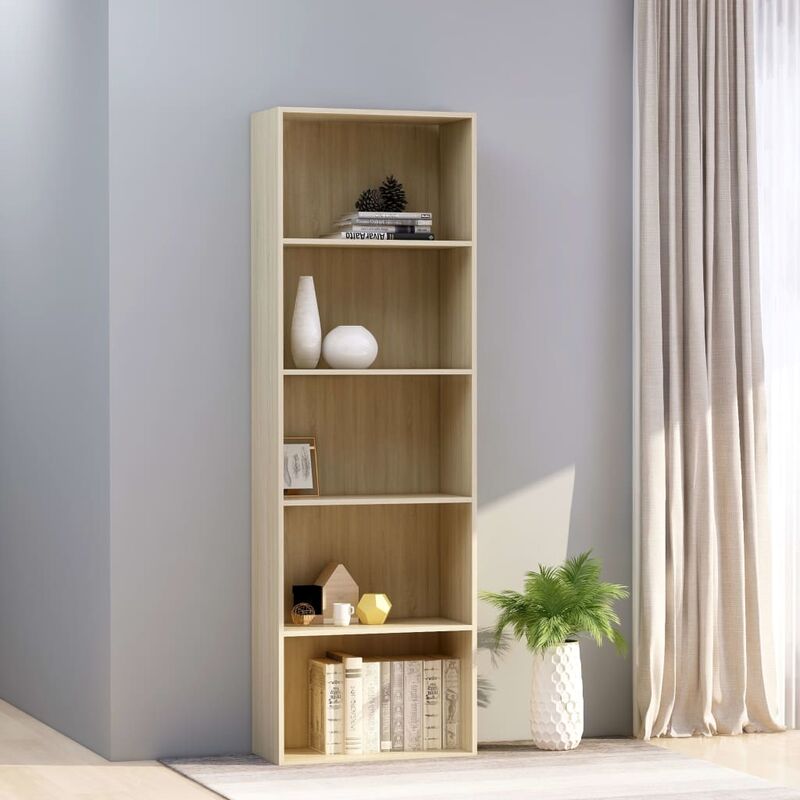 

Estantería 5 niveles aglomerado color roble Sonoma 60x30x189 cm - Marrón