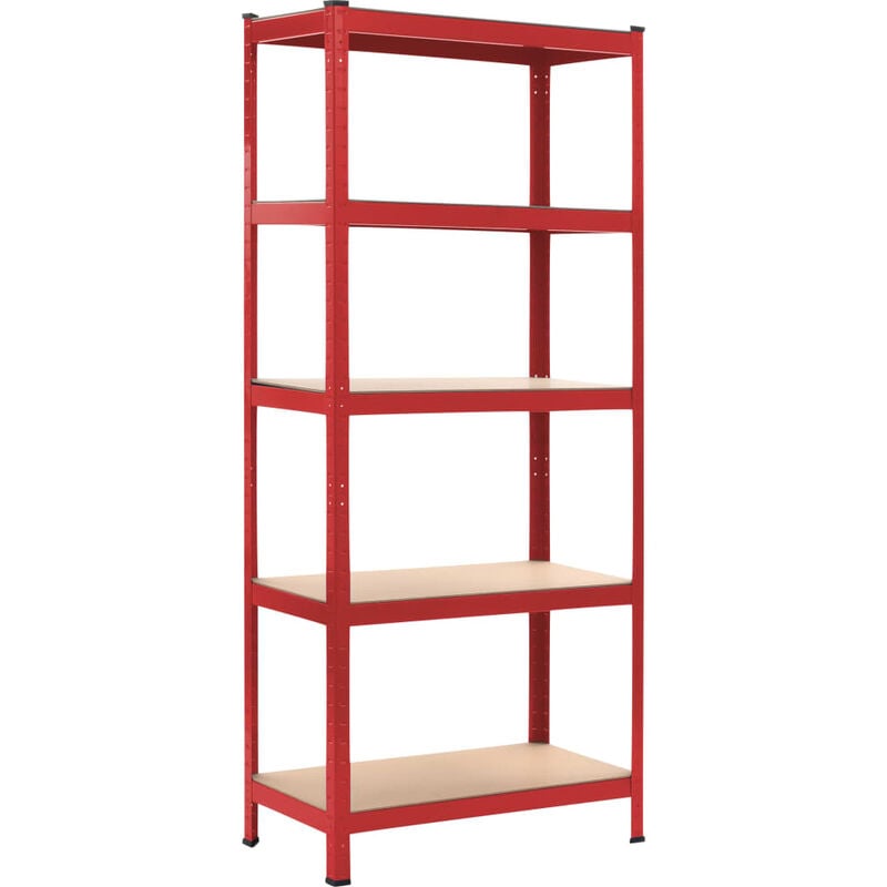 

Estantería color rojo 80x40x180 cm acero y MDF - Rojo