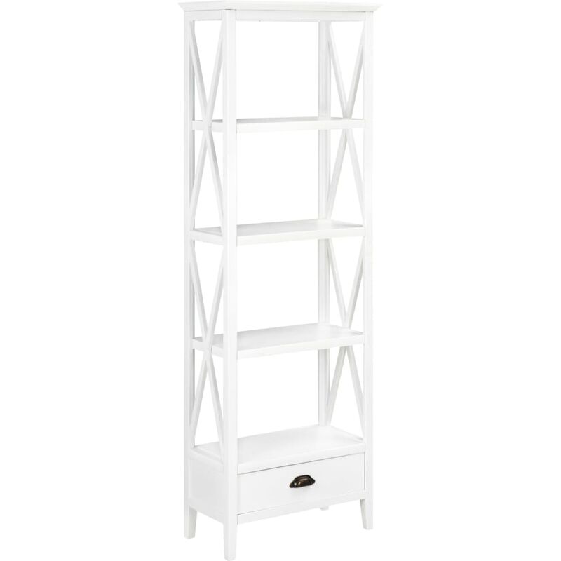 

Estantería con 1 cajón de MDF 60x30x170 cm blanca - Blanco