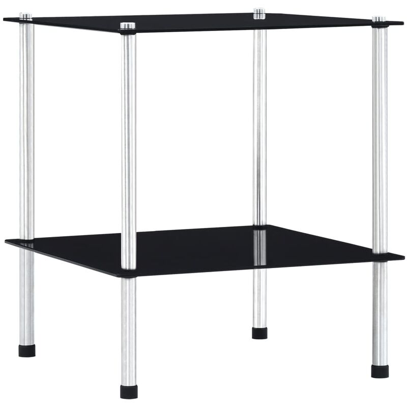 

Estantería de 2 niveles vidrio templado negro 40x40x47cm - Negro