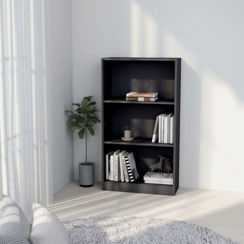 

Estantería de 3 niveles aglomerado gris 60x24x108 cm - Gris