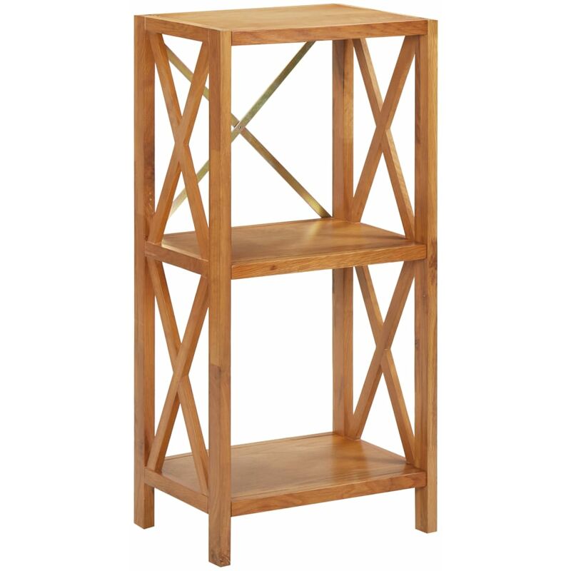 

Estantería de 3 niveles madera maciza de roble 40x30x87 cm - Marrón