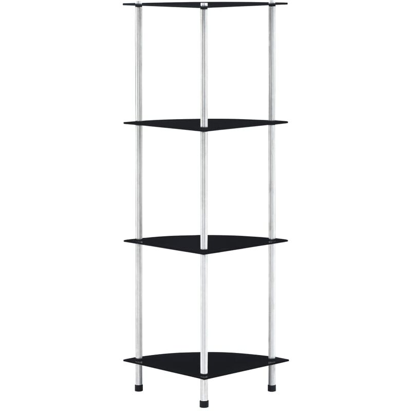 

Estantería de 4 niveles 30x30x100 cm vidrio templado negro - Negro