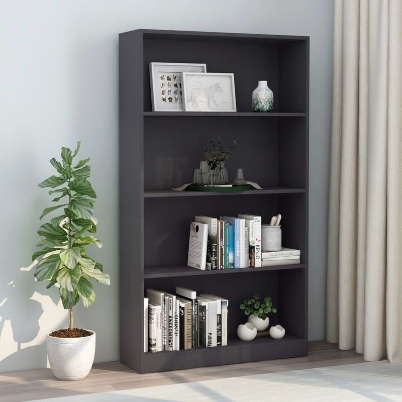 

Estantería de 4 niveles de aglomerado gris 80x24x142 cm - Gris