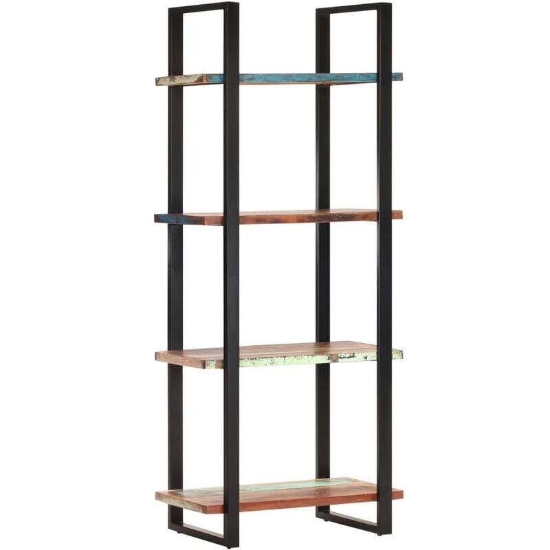 

Estantería de 4 niveles madera maciza reciclada 80x40x180 cm - Multicolor