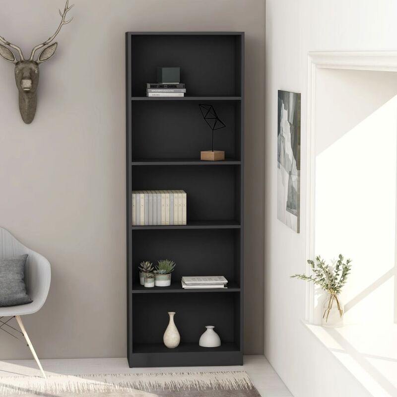 

Estantería de 5 niveles de aglomerado gris 60x24x175 cm - Gris