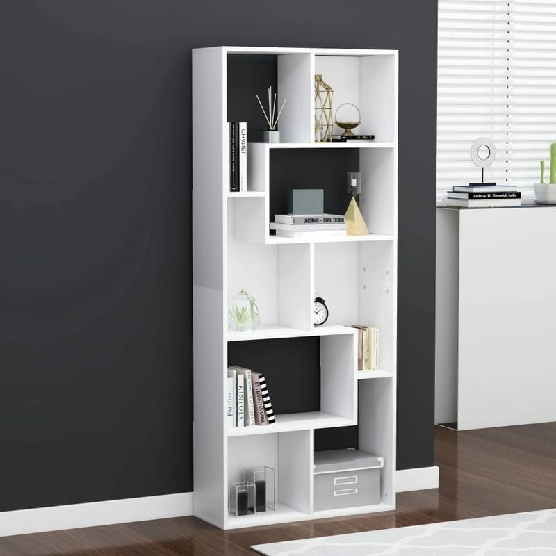 

Estantería de aglomerado blanco 67x24x161 cm - Blanco