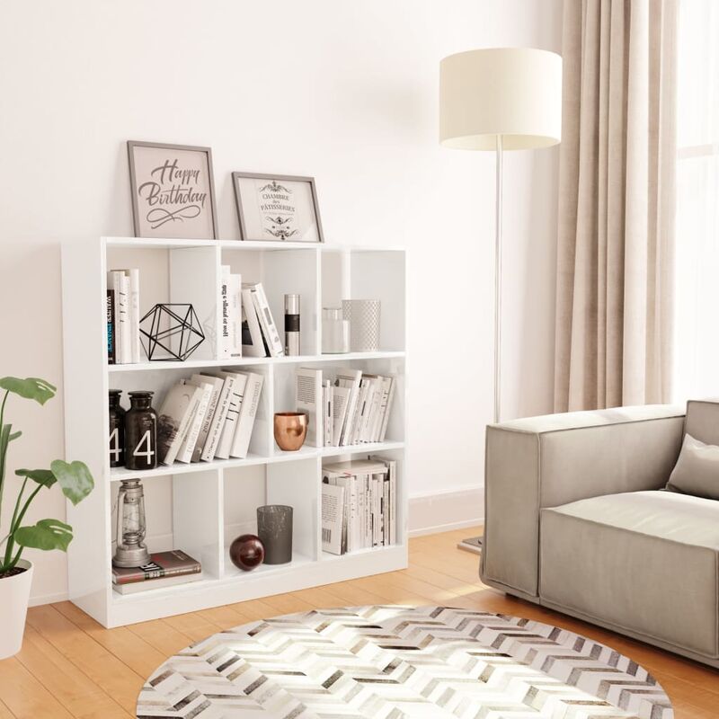 

Estantería de aglomerado blanco brillante 97,5x29,5x100 cm - Blanco