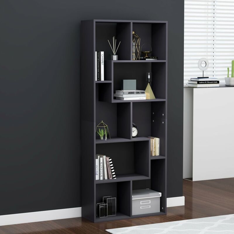 

Estantería de aglomerado gris 67x24x161 cm - Gris