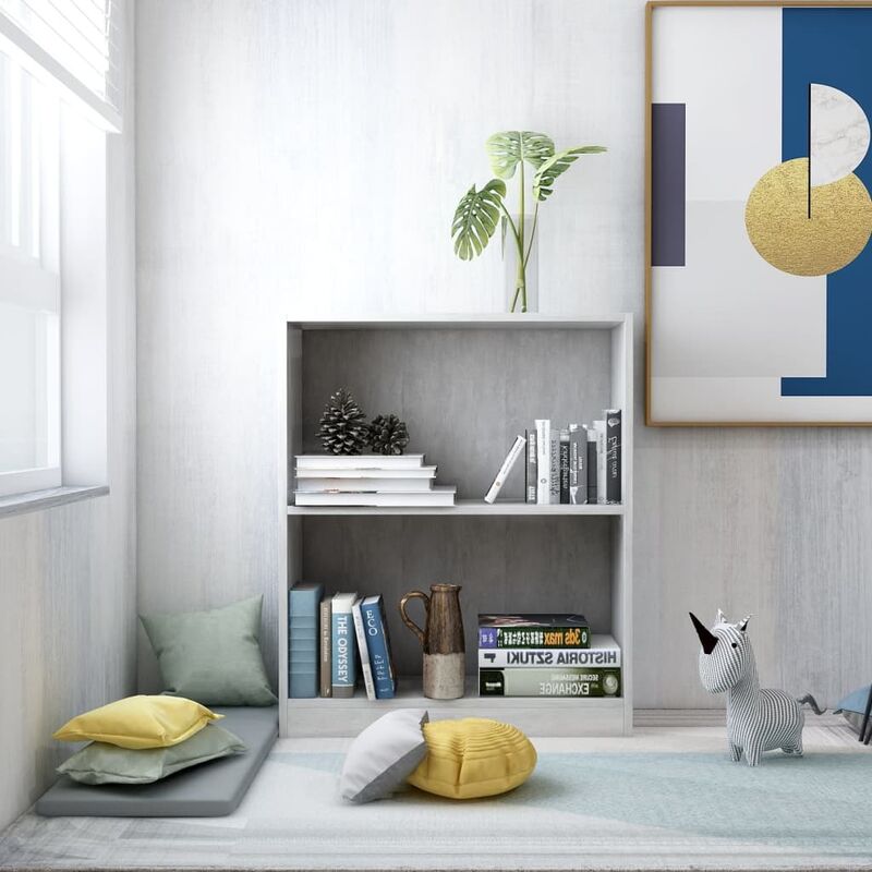 

Estantería de aglomerado gris hormigón 60x24x74,5 cm - Gris