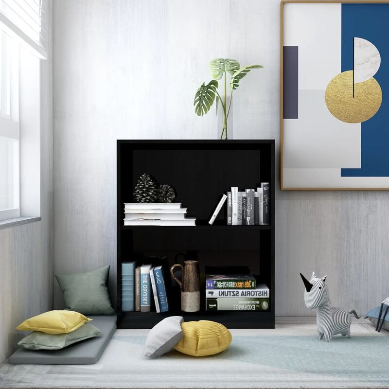 

Estantería de aglomerado negro brillante 60x24x74,5 cm - Negro
