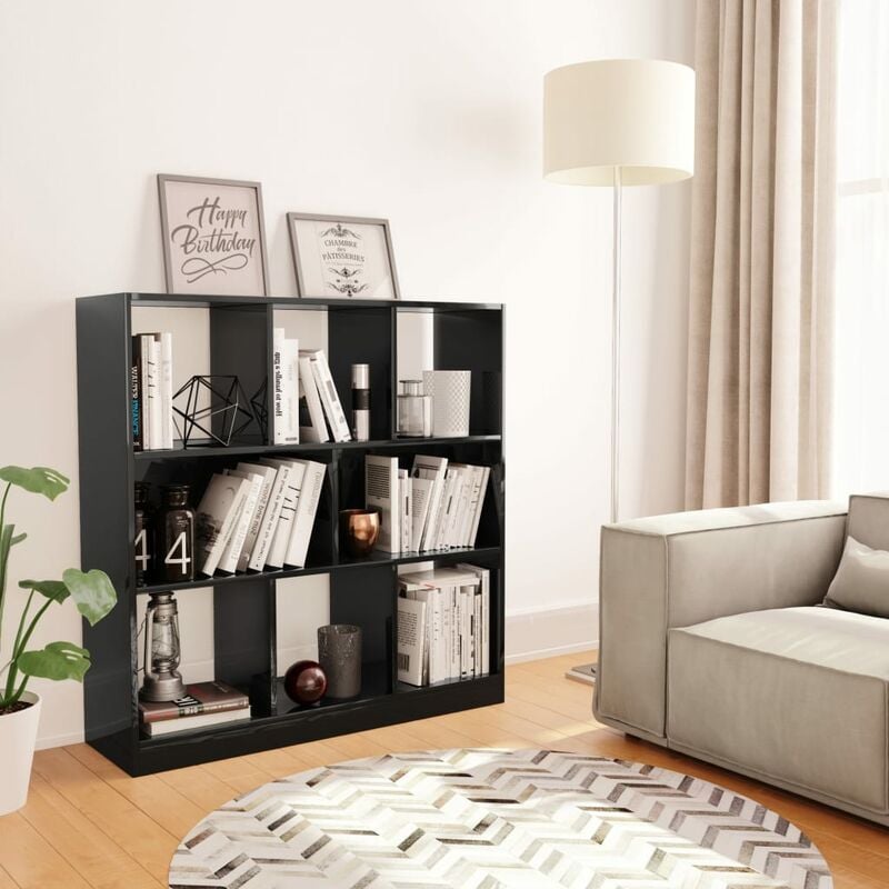 

Youthup - Estantería de aglomerado negro brillante 97,5x29,5x100 cm - Negro