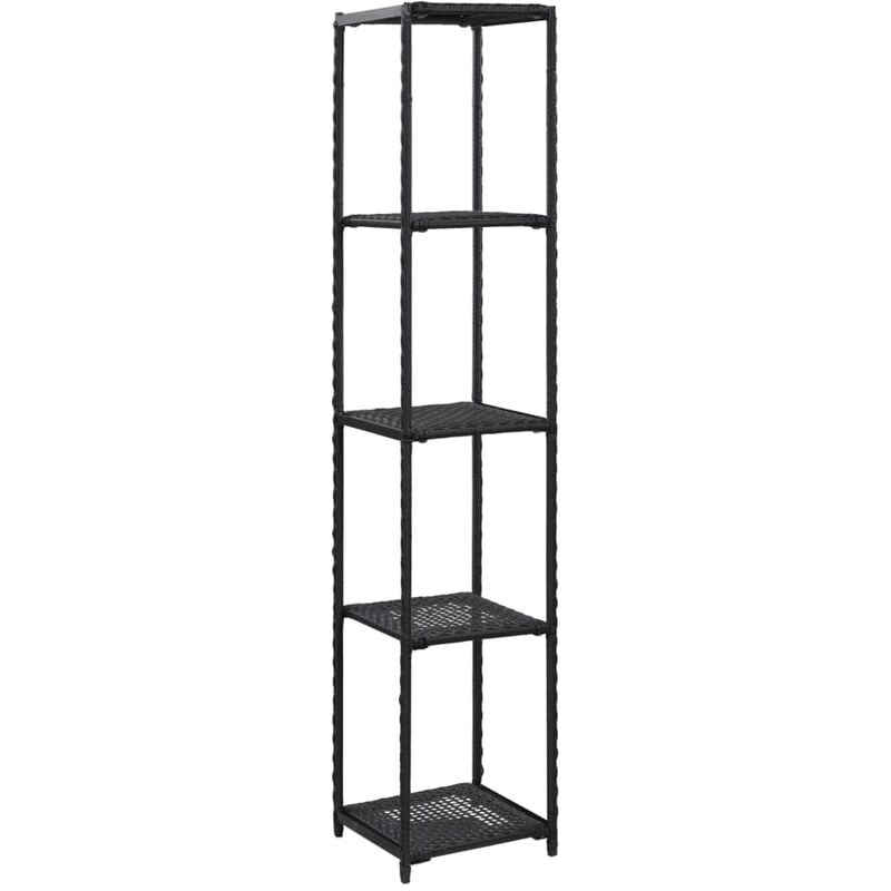 

Estantería de almacenaje ratán sintético negro 30x30x150 cm - Negro