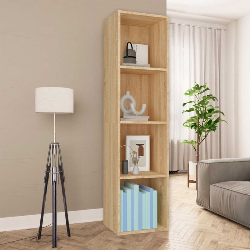 

Estantería de libros/mueble TV aglomerado Sonoma 36x30x143 cm - Marrón