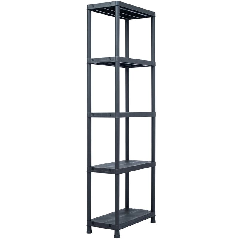 

Estantería de plástico 125 kg 60x30x180 cm negro - Negro