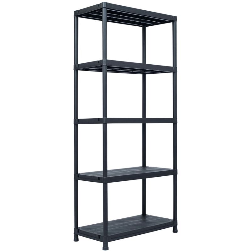 

Estantería de plástico 500 kg 90x60x180 cm negro - Negro