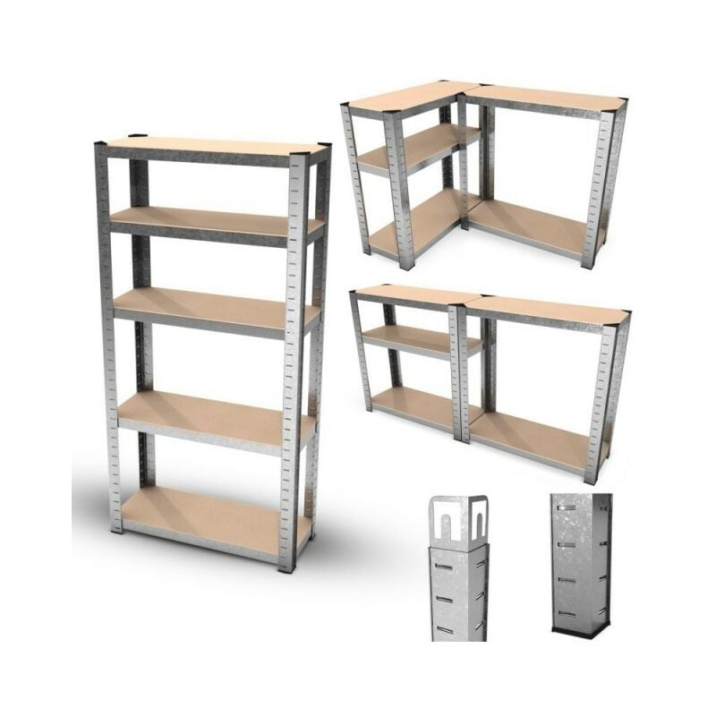

Eurospen - Estantería modular de almacenamiento de metal - Carga hasta 750kg - 150 X 75 X 30 cm - Gris - Gris