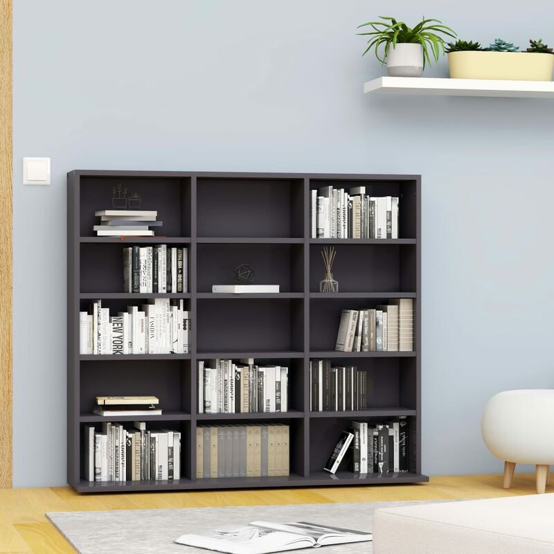 

Estantería para CD de aglomerado gris 102x23x89,5 cm - Gris