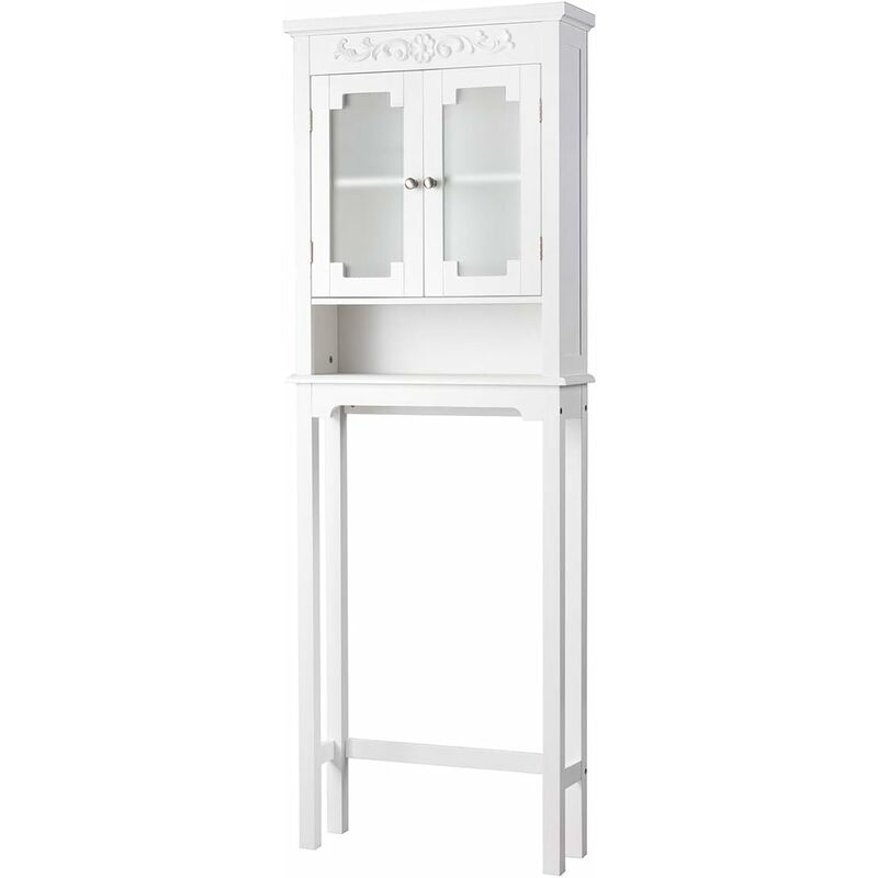 

Estantería para Inodoro Armario Alto con Estantes y con Puerta Mueble de Baño Ducha Lavadora Gabinete Almacenamiento
