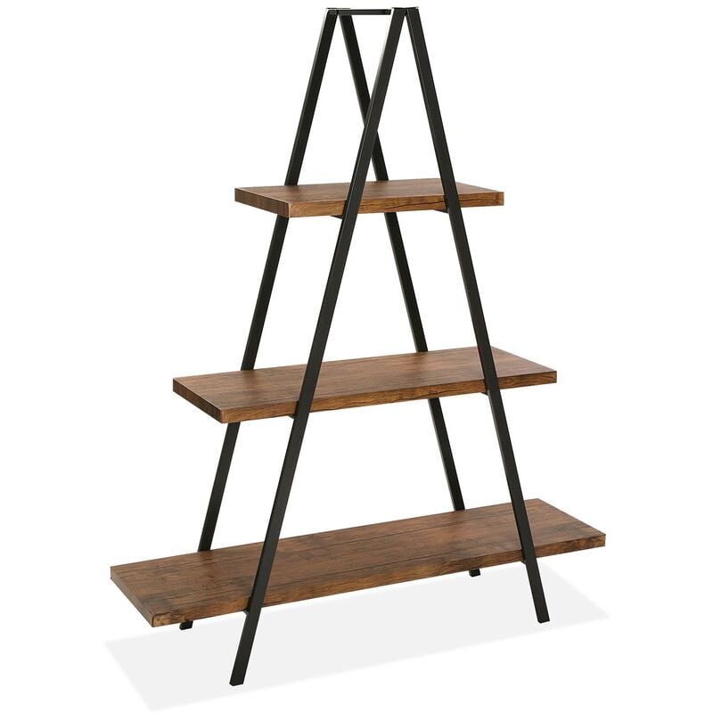 

Versa Rakvere Estantería de Pared de Estilo Industrial Biblioteca, 137x33x110cm - Marrón