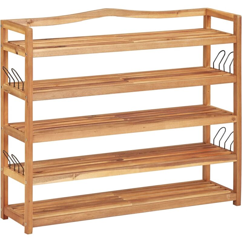 

Estantería zapatos 5 niveles madera maciza acacia 95x26x80 cm - Marrón