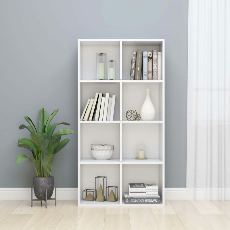 

Estantería/Aparador aglomerado blanco con brillo 66x30x130 cm - Blanco