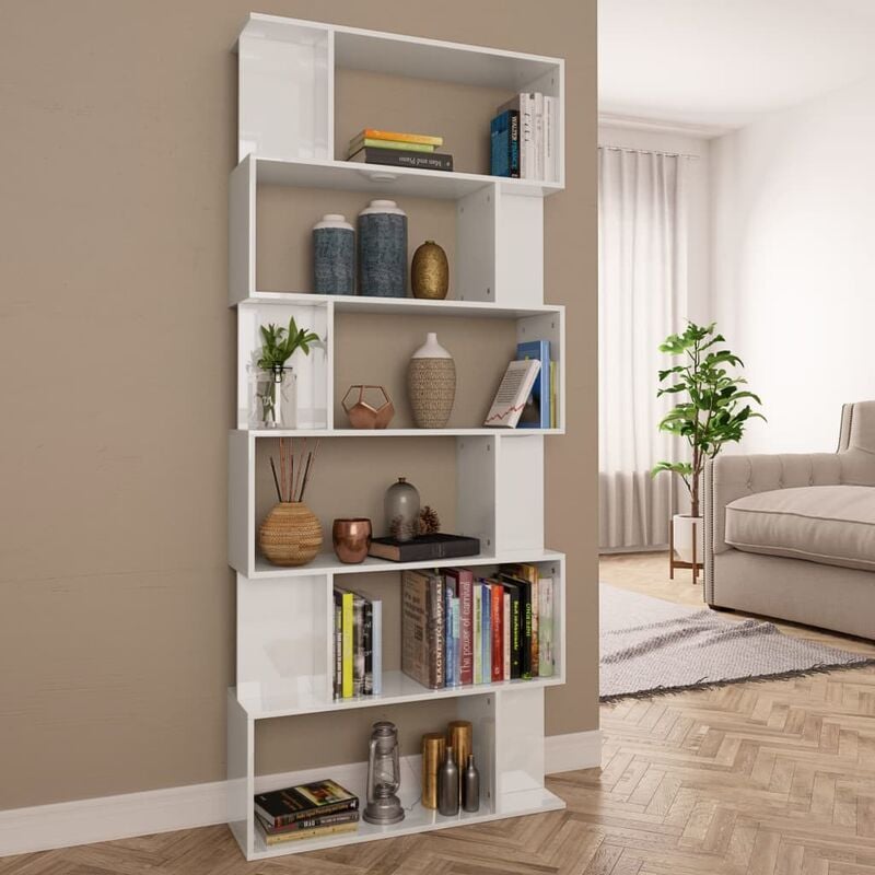

Estantería/divisor espacio aglomerado blanco brillo 80x24x192cm - Blanco