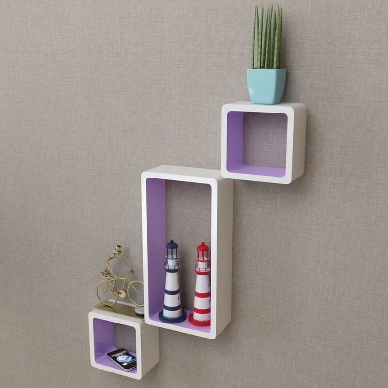 

Estanterías de cubos para pared 6 unidades blanco y violeta - Púrpura