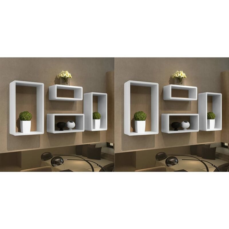 

Estanterías de cubos para pared 8 unidades blanco - Blanco