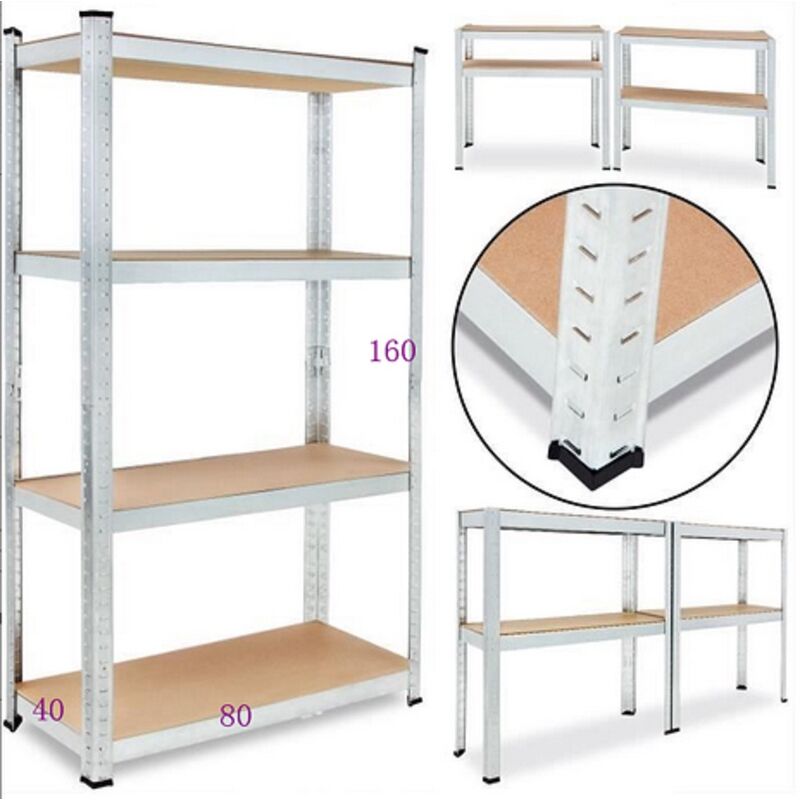 

Skecten - Estanterías de garaje, estanterías, 4 estantes - Capacidad de carga 700Kg - Grigio