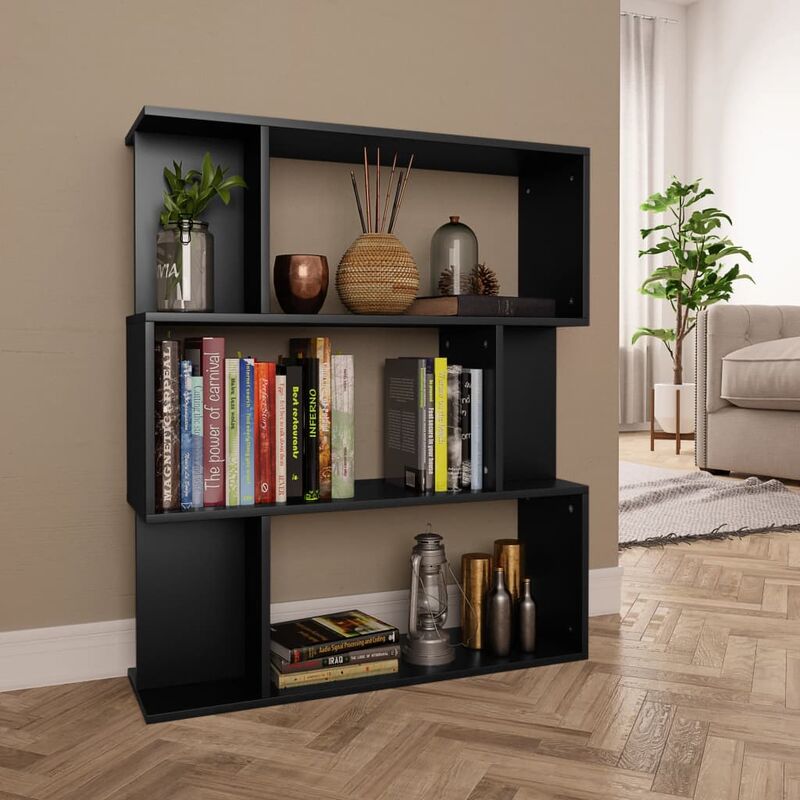 

Estantería/separador de ambientes aglomerado negro 80x24x96 cm - Negro