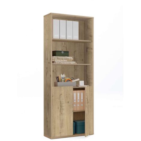 Estantería-1 dos puertas acabado roble gold, 196.5 cm(alto)75.5 cm(ancho)33 cm(fondo)..