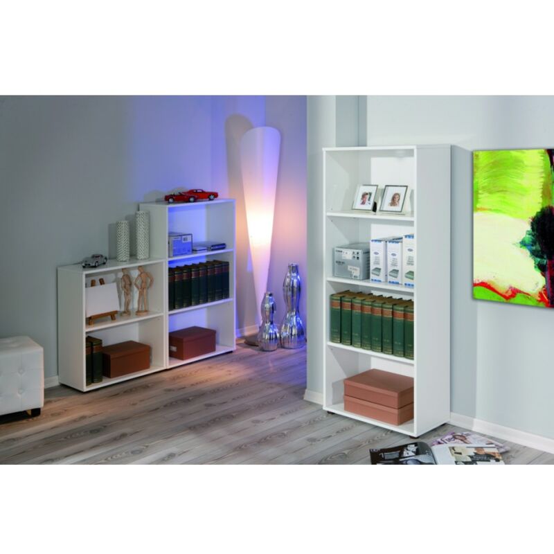 

Caesaroo - Estantería 145 cm Blanco mate con cuatro estantes | Blanco