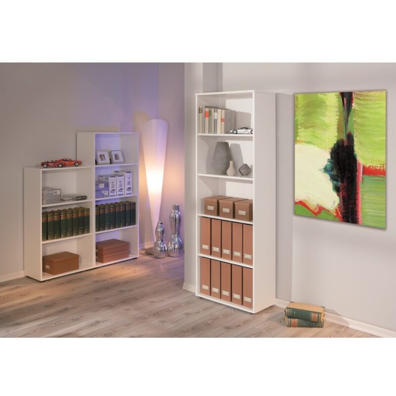 

Estantería 180 cm Blanco mate con cinco estantes | Blanco